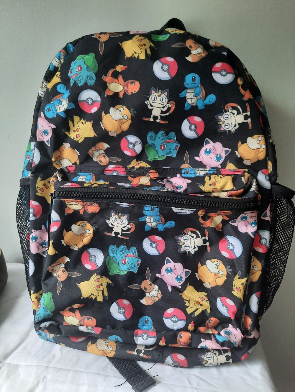 Pokemon Character Print Black Backpack